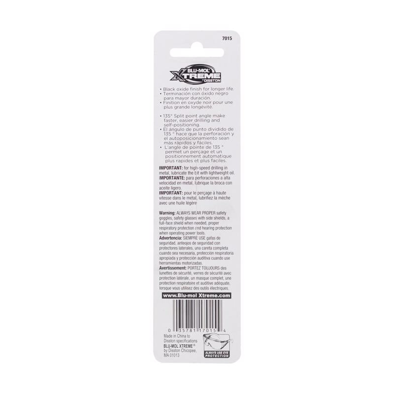 Blu-Mol Xtreme 3/8 in. High Speed Steel Drill Bit 1 pk