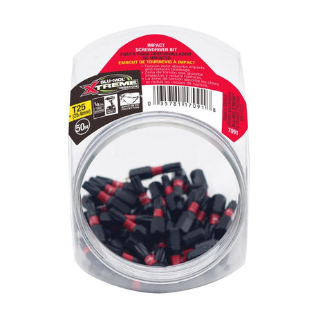 Blu-Mol Xtreme Torx T25 X 1 in. L Screwdriver Bit S2 Tool Steel 1 pc, Pack of 50
