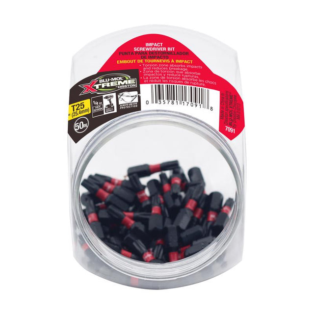 Blu-Mol Xtreme Torx T25 X 1 in. L Screwdriver Bit S2 Tool Steel 1 pc, Pack of 50