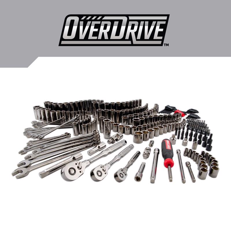 Craftsman OVERDRIVE 1/4 & 3/8 & 1/2 in. drive Metric/SAE 6 Point Mechanic's Tool Set 284 pc