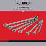 Craftsman OVERDRIVE 6 Point Metric Wrench Set 7 pc
