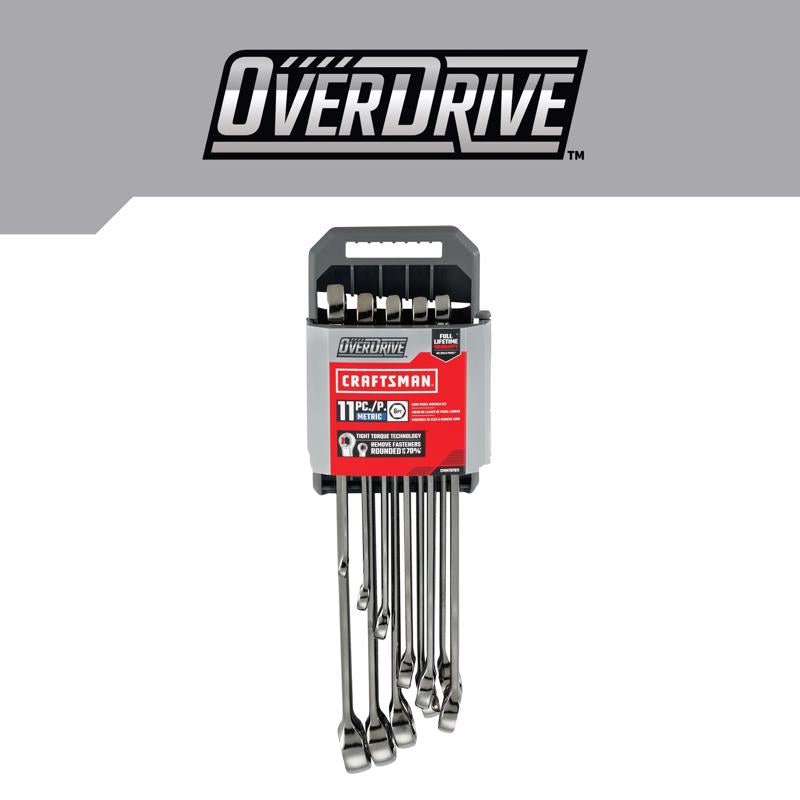 Craftsman OVERDRIVE 6 Point Metric Wrench Set 11 pc
