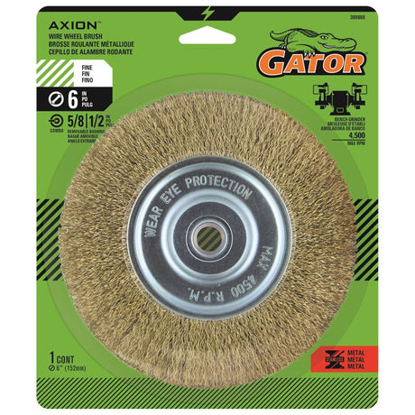 Gator 6 in. Fine Cable Twist Wire Wheel Brush Brass Coated Steel 4500 rpm 1 pc