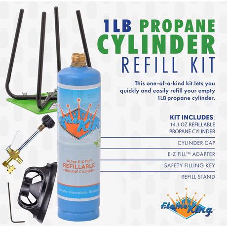 Flame King 14 in. L X 5 in. W 14.1 oz Propane Cylinder Steel 1 pc Propane