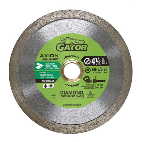 Gator PreciseCut 4-1/2 in. D X 5/8 and 7/8 in. Diamond Continuous Rim Saw Blade 1 pk