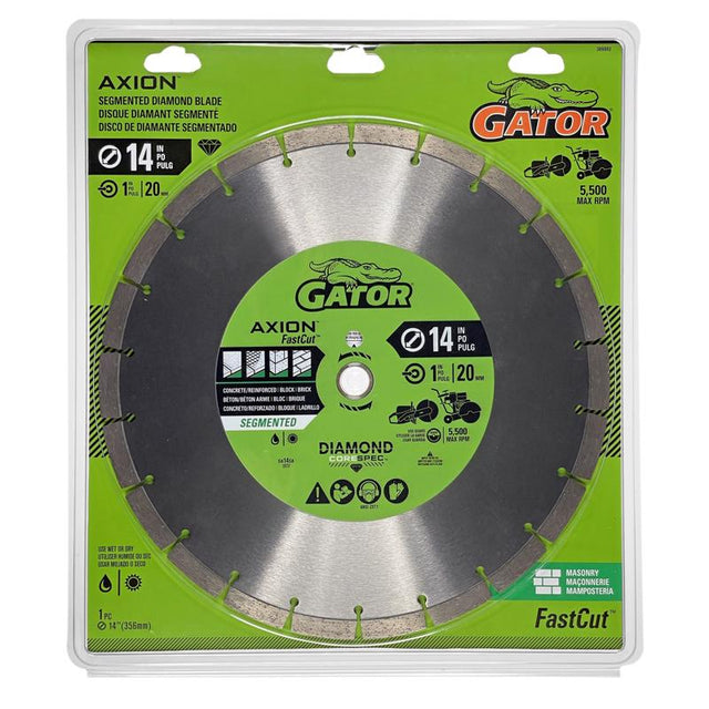 Gator FastCut 14 in. D X 1 in. Diamond Segmented Rim Saw Blade 1 pk
