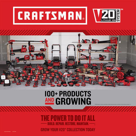 Craftsman V20 1000 lm Black/Red LED Jobsite Spotlight