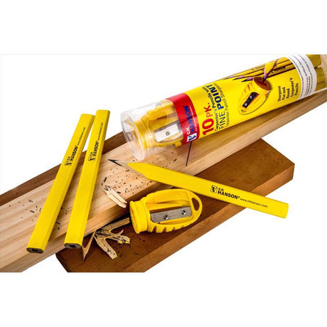 C.H. Hanson 2 in. L Carpenter Pencil and Sharpener Yellow 10 pc