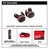 Milwaukee Redlithium Bluetooth Ear Plugs/Ear Phones With Mic Black/Red 1 pk