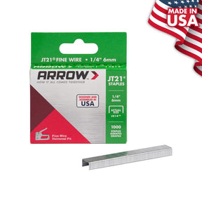 Arrow JT21 7/16 in. W X 1/4 in. L Flat Crown Fine Wire Staples 1000 pk, Pack of 5