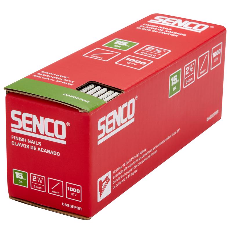 Senco 2-1/2 in. Finishing Bright Steel Nail Brad Head