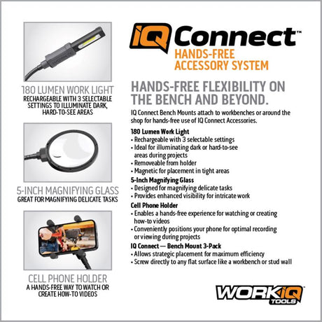 Work IQ Connect - Hands Free Die Cast Aluminum Action Vise