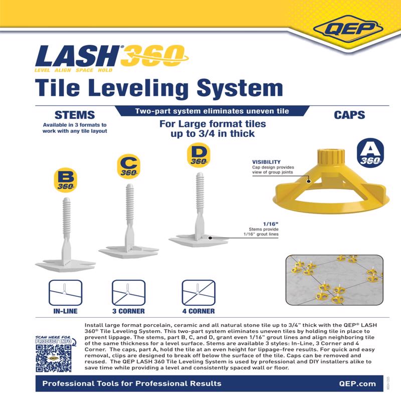 QEP Lash 2.61 in. H X 1.11 in. W X 1.59 in. L Plastic Tile Leveling Clips 100 pc