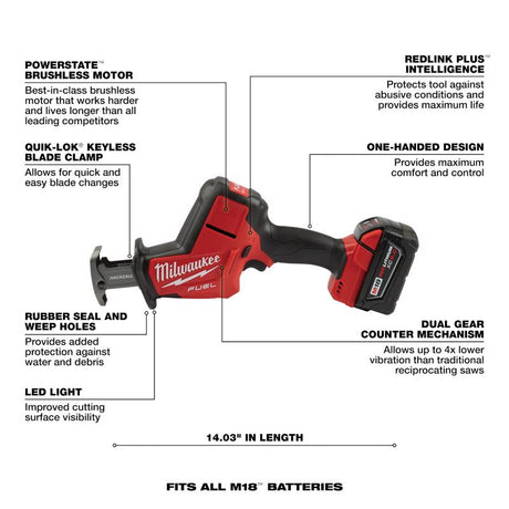 Milwaukee M18 Fual Cordless Brushless Reciprocating Saw Kit (Battery & Charger)