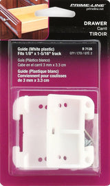 Prime-Line R 7128 Drawer Track Guide Kit, 2-1/2 in L x 1-5/16 in W Dimensions, For: 3/32 x 1-1/4 in Track, Plastic