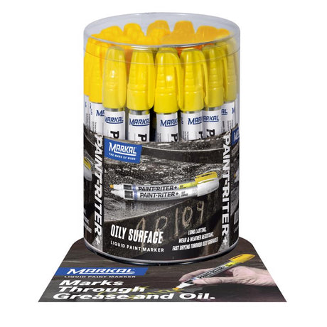 Markal Paint-Riter Yellow Bullet and Chisel Tip Liquid Paint Marker 1 each, Pack of 36
