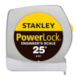 Stanley PowerLock 25 ft. L X 1 in. W Engineer's Tape Measure 1 pk