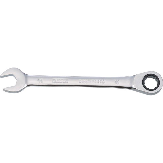 DeWalt 11 mm X 11 mm 12 Point Metric Ratcheting Combination Wrench 5-25/32 in. L 1 pc
