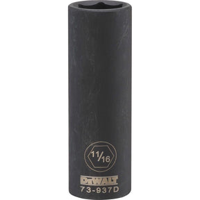 DeWalt 11/16 in. X 1/2 in. drive SAE 6 Point Deep Impact Socket 1 pc