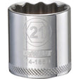 DeWalt 21 mm X 3/8 in. drive Metric 12 Point Socket 1 pc