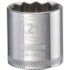 DeWalt 21 mm X 3/8 in. drive Metric 12 Point Socket 1 pc