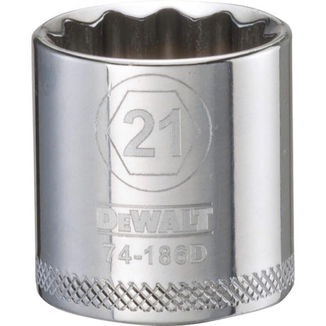 DeWalt 21 mm X 3/8 in. drive Metric 12 Point Socket 1 pc