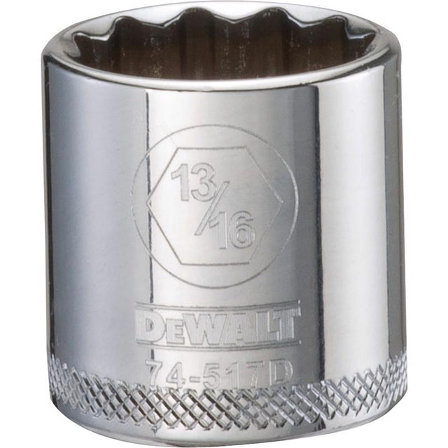 DeWalt 13/16 in. X 3/8 in. drive SAE 12 Point Socket 1 pc