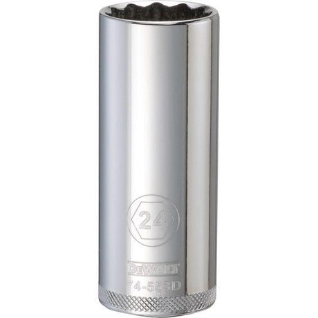 DeWalt 24 mm X 1/2 in. drive Metric 12 Point Deep Socket 1 pc