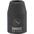DeWalt 7/16 in. X 1/2 in. drive SAE 6 Point Impact Socket 1 pc