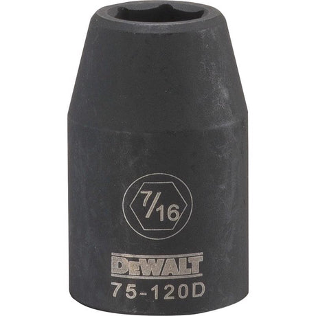 DeWalt 7/16 in. X 1/2 in. drive SAE 6 Point Impact Socket 1 pc