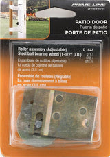 Prime-Line D 1822 Roller Assembly, 1-1/2 in Dia Roller, 5/16 in W Roller, Steel, Yellow, 1-Roller, Plain Back Mounting