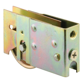 Prime-Line D 1822 Roller Assembly, 1-1/2 in Dia Roller, 5/16 in W Roller, Steel, Yellow, 1-Roller, Plain Back Mounting