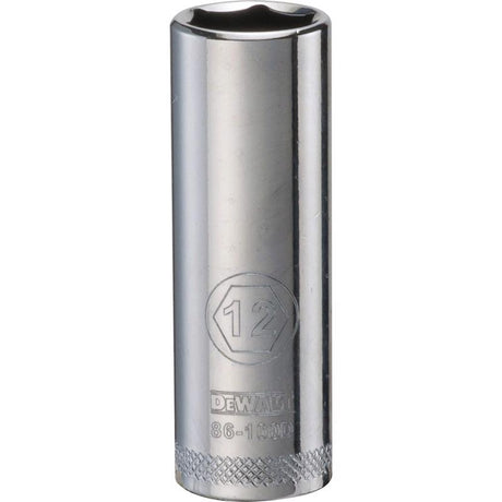 DeWalt 12 mm X 1/4 in. drive Metric 6 Point Deep Socket 1 pc