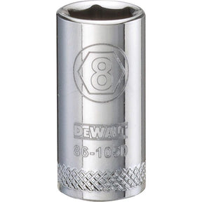 DeWalt 8 mm X 1/4 in. drive Metric 6 Point Socket 1 pc