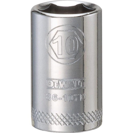 DeWalt 10 mm X 1/4 in. drive Metric 6 Point Socket 1 pc