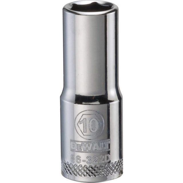 DeWalt 10 mm X 3/8 in. drive Metric 6 Point Deep Socket 1 pc