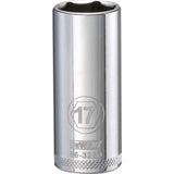 DeWalt 17 mm X 3/8 in. drive Metric 6 Point Deep Socket 1 pc