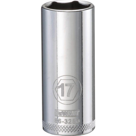 DeWalt 17 mm X 3/8 in. drive Metric 6 Point Deep Socket 1 pc