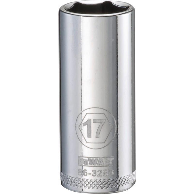 DeWalt 17 mm X 3/8 in. drive Metric 6 Point Deep Socket 1 pc