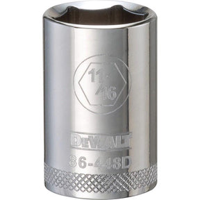 DeWalt 11/16 in. X 1/2 in. drive SAE 6 Point Socket 1 pc