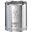 DeWalt 15/16 in. X 1/2 in. drive SAE 6 Point Socket 1 pc