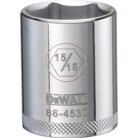 DeWalt 15/16 in. X 1/2 in. drive SAE 6 Point Socket 1 pc