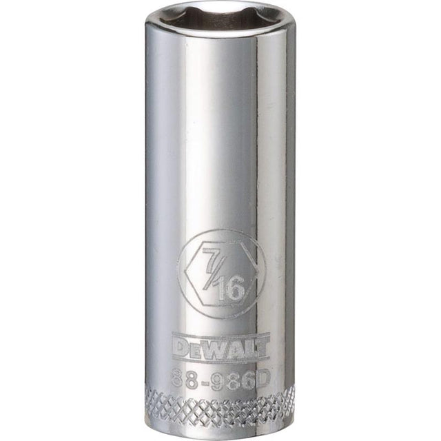 DeWalt 7/16 in. X 3/8 in. drive SAE 6 Point Deep Socket 1 pc