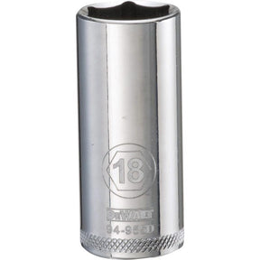 DeWalt 18 mm X 3/8 in. drive Metric 6 Point Deep Socket 1 pc