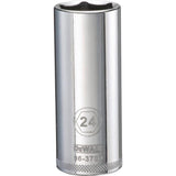 DeWalt 24 mm X 1/2 in. drive Metric 6 Point Deep Socket 1 pc