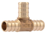 SharkBite UC362LFA10 Pipe Tee, 1/2 in, Barb x Crimp, PEX-A, PEX-B, Brass, 33 to 200 psi Pressure