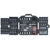 Stanley 1/4 & 3/8 & 1/2 in. drive Metric/SAE Socket and Ratchet Set 170 pc