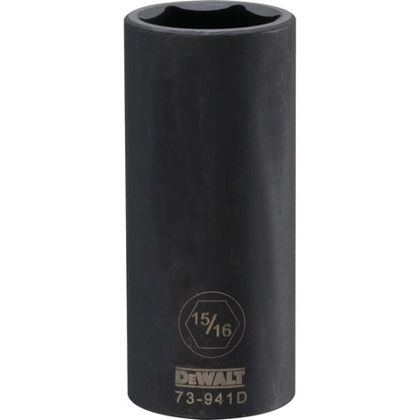 DeWalt 15/16 in. X 1/2 in. drive SAE 6 Point Deep Impact Socket 1 pc