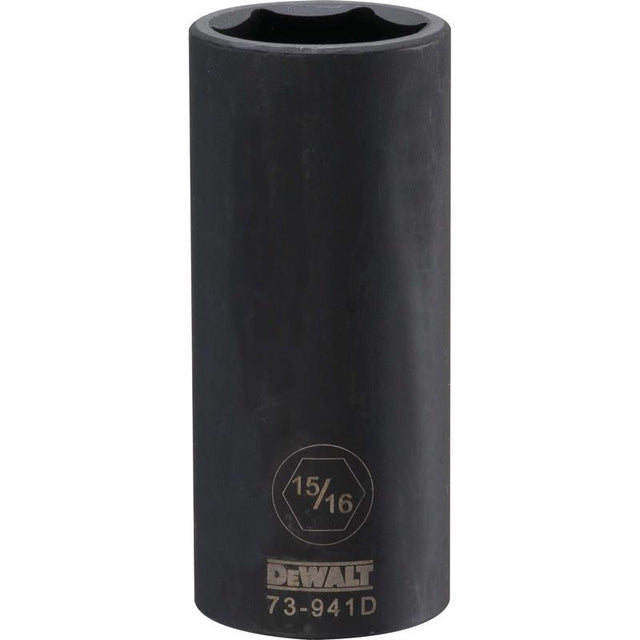 DeWalt 15/16 in. X 1/2 in. drive SAE 6 Point Deep Impact Socket 1 pc