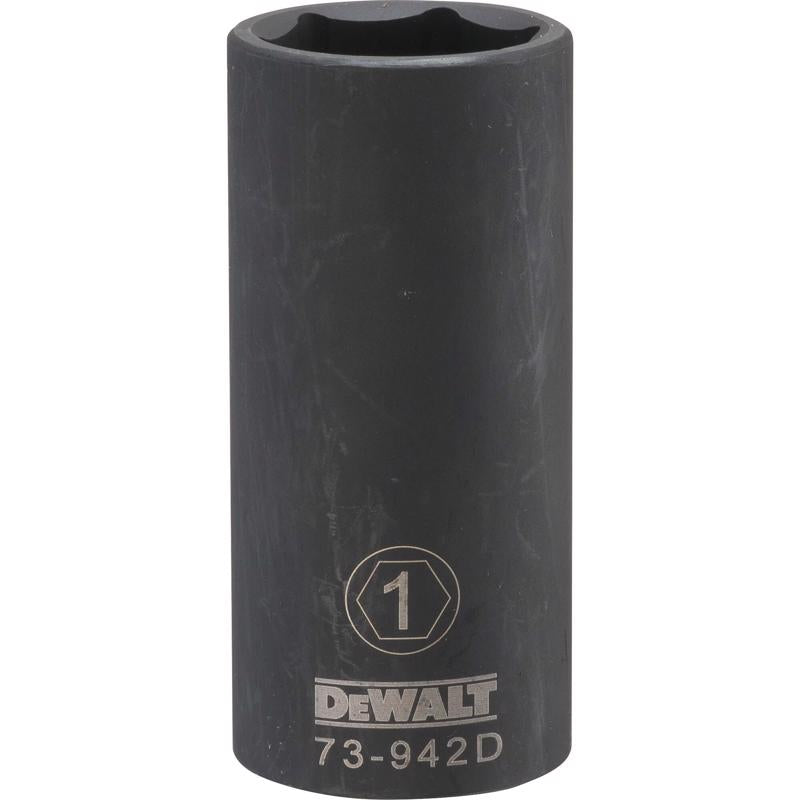 DeWalt 1 in. X 1/2 in. drive SAE 6 Point Deep Impact Socket 1 pc